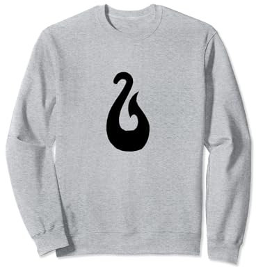 Maori Symbol Matau Fischhaken Tribal Polynesischer Druck Sweatshirt