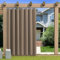 KUZRZNH Outdoor Vorhang Blickdicht Wasserdicht Wetterfest Blackout Outdoorvorhänge mit ösen, Sichtschutz Sonnenschutz Gardine/Vorhänge for Patio Balkon Pavillon,Hellbraun,1 Stück|120x213CM(BxH)