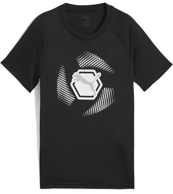 Puma Jungen Active Sports Graphic Poly Tee B T-Shirts, Puma Black, 176 EU