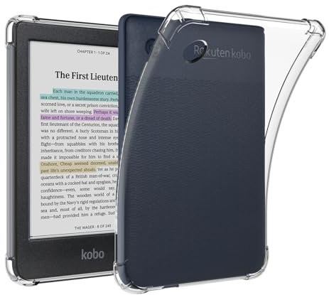 Tenano Coque Transparente pour Kobo Clara Colour | BW | 2E, Housse Arrière en Silicone Légère et Anti-Rayures de 6, Transparente