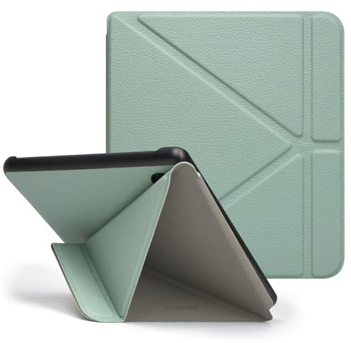 Tenano Hülle für Tolino Vision Colour 2024, Kobo Libra Colour (Modell: N428), Origami Cover mit Auto Sleep/Wake - Agave Grün