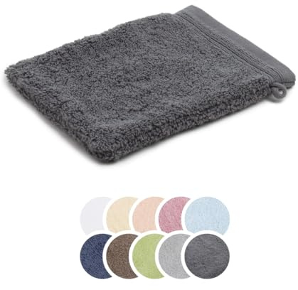 liebling Waschhandschuh luxuriöse Baumwolle Zero Twist, Serie Lille, 600 gr. / m², 16 x 21 cm, 60 Grad, Ultra weich, saugstark, Farbe: anthrazit