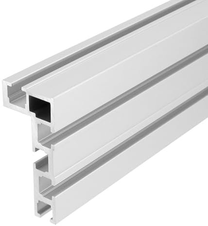 QWORK® T-Tipo Binari di Guida, 400 mm 75 Tipo T-Tipo Binario di guida, Binari di Guida Lega di Alluminio, per Lavorazione del Legno, Sega da Tavolo