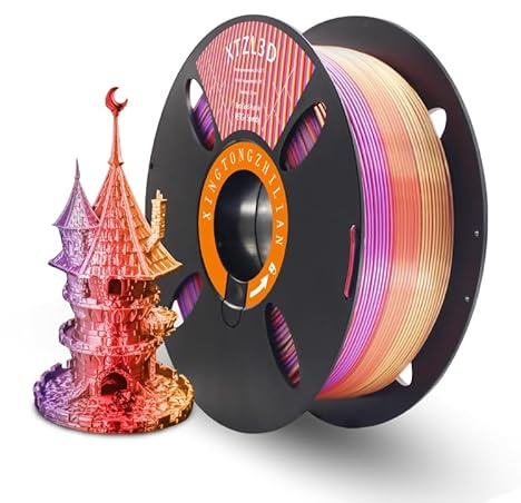 High-Speed Tri-Colour/Red Gold Purple PETG/1KG, High Speed Up to 600mm/s 3D Printer Filament Dimensional Accuracy +/- 0.02 mm, 1kg Cardboard Spool(2.2lbs) Fits for Most FDM 3D Printers