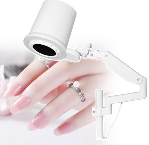Electric Nail Dust Collector With Nail Lamp, For Pedicure & Manicure With Built-In Dimmable Led/Changeable Filter