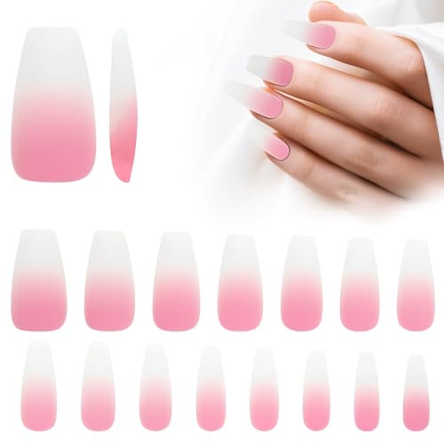 Lokaloka Faux Ongles Capsules Americaine Ballerine Long pour Nail Art Gel, 300 Pièces 15 Tailles Press on Nails Coffin French Pré-appliqués Pré-colorés Professionnelle Kit Manucure Acrygel Acrylique