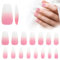 Lokaloka Faux Ongles Capsules Americaine Ballerine Long pour Nail Art Gel, 300 Pièces 15 Tailles Press on Nails Coffin French Pré-appliqués Pré-colorés Professionnelle Kit Manucure Acrygel Acrylique