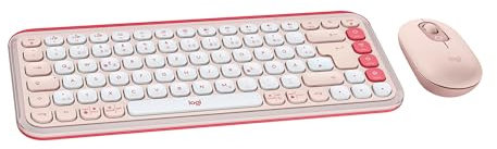 Logitech Pop Icon Combo, Juego de Teclado y ratón Bluetooth, Golpear cómodamente, Teclas y Botones programables, clics discretos, Easy-Switch hasta 3 Dispositivos