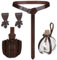 SWAWIS Mittelalter Kleidung Accessoires Set, Mittelalter Gürtel GüRteltasche Elbogenschützer 250 ml Zaubertrank Flasche und Clips, Wikinger Kostüm Zubehör für Cosplay Halloween Zauberer Hexe（Braun）
