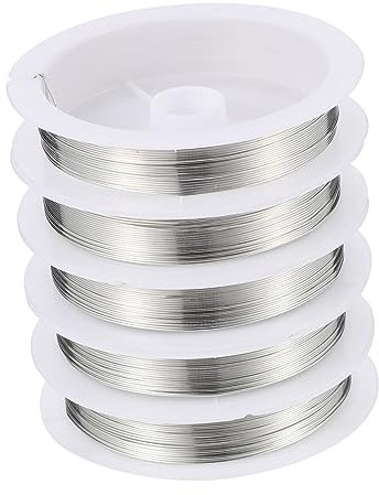 Gogogmee 5 Rolls Jewelry Shaped Copper Wire Jewelry Wire Jewelry Making Tool Wire Wraps for Cords Jewelry Making DIY Wire Jewelry Colored Wire Beading Wire Wires Wire Wrapping Wire Silver