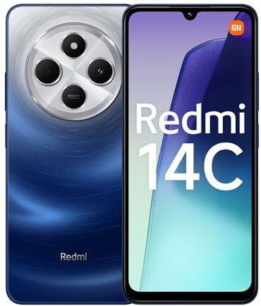 Xiaomi Redmi 14C 4GB 128GB Blue, Android Smartphone, 2.0GHz, 6.88 display, 50MP AI dual camera, 5160mAH battery,18W fast charging (UK Version + 2 Years Warranty+no in-box charger)