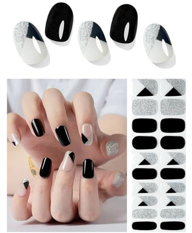 Wahrshei Nagelfolien | B Glitter UV Gel Nagelfolie | Nagelfolie Selbstklebend | Gel Nail Stickers, Gellack Wraps für Nagel