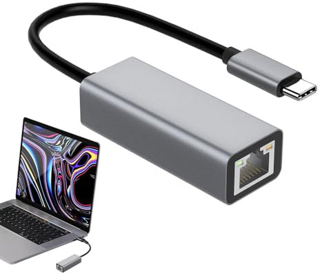 Tarjeta de red USB2.0 de 100 M, adaptador USB tipo C a Ethernet, adaptador tipo C a Ethernet, adaptador Ethernet, adaptador de red para computadora | Adaptador de red informática USB para viajes de ne