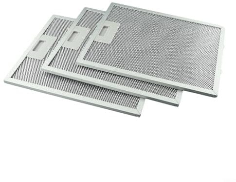Set mit 3 Metallgitter-Abzugsfiltern für Dunstabzugshauben hilft, Spitzenleistung zu erhalten und unangenehme Gerüche zu reduzieren