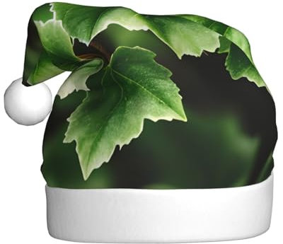YANYU Christmas Ivy Tree Print Hat with Christmas Headband for Adults