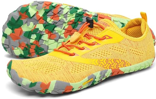 SAGUARO Chaussures de Trail Running Homme Femme Chaussures Minimalistes Chaussures de Sport Fitness Randonnée Escalade Marche Barefoot Shoes Chaussures Aquatiques, Jaune, 44 EU
