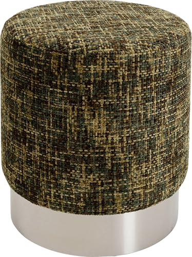 Kare Design Hocker Berry High, Silber/Grün, Ø39cm, Sitzhocker, Rund, Minimalistich, Pflegeleicht, Flur