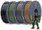 SUNLU 4KG ABS Filament 1.75 mm, 3D Drucker Filament Bündeln, Hoch Temperaturbeständiges ABS 3D Druckfilament, Hohe Festigkeit Schlagfest, 1 kg pro Spule, 4 Rollen, Schwarz+Olivgrün+Grau+Kaffee