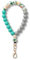 MORSUNBELA Cadena de teléfono móvil cordón de perlas cortas pulsera llavero correa para gris turquesa