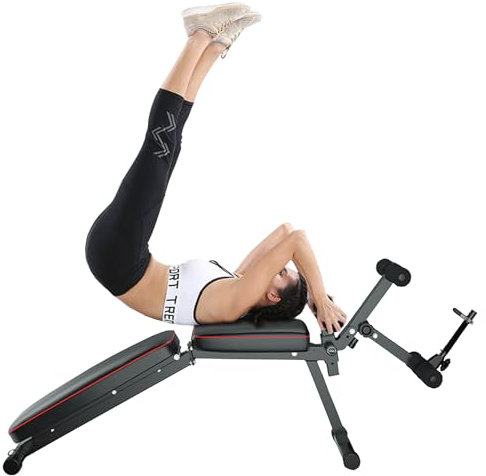 Klappbare Hantelbank Mit Beinstrecker Und -beuger, Trainingsbank Für Zuhause, Hantelbank Verstellbar - 5-stufige Steigung/Neigung, Multifunktions Hantelbänke Für Krafttraining Mit Zugseil