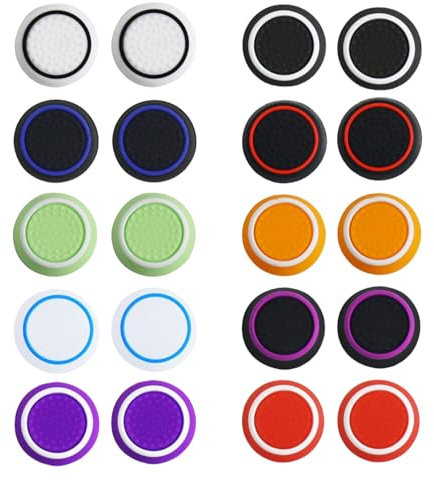 20 Pièces Capuchons Thumbstick,Grip Joystick Ps5 Manette Accessoires,Capuchon Joystick Switch Xbox,Control Freak Ps5,Amélioration Silicone avec Protections Joystick pour Xbox One Series Ps4/5