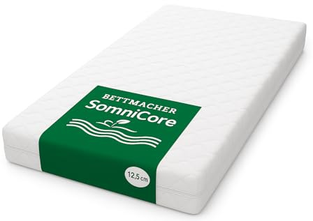 Bettmacher SomniCore 90x200 cm fest 7-Zonen-Matratze, 12,5 cm Höhe, Abnehmbarer Bezug, 60° waschbar, Oeko-TEX® 100