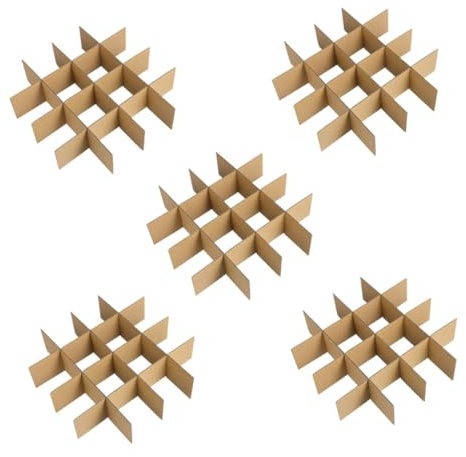 HEALEEP 5pcs Cardboard Moving Box Dividers Partition for Small Glassware Packing and Transport Protection