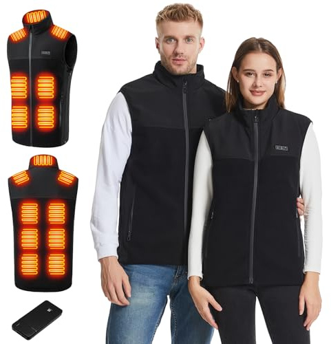 Gnkdfon Gilet Chauffant Homme Femme,Électrique Veste Chauffante avec Batterie avec 3 Températures et 13 Zones de Chauffage Indépendantes Chauffante Hiver Vêtement