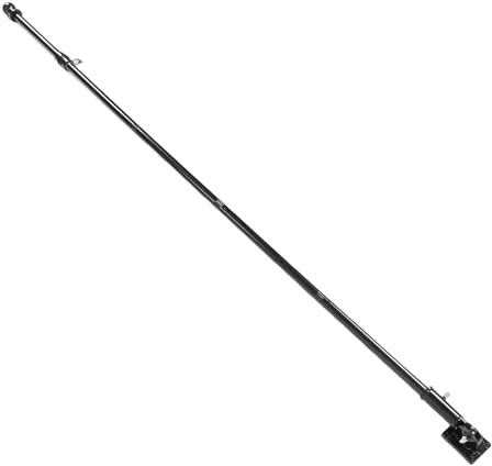 Jelquix Fahnenmast-Set, Verstellbarer Fahnenmast aus Edelstahl, 1,3 Bis 6 Fuß Mast mit 2 Fahnenringen, Schwarzer Halterung, Verdrehungsfreies Design, Ideal für den Außenbereich an Hauswänden, (Black)