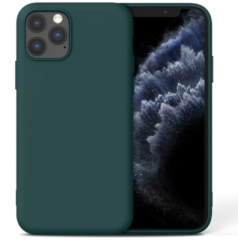 Nonional Silikon Hülle für iPhone 11 Pro, Kameraschutz Stoßfest Kratzfest Dünn Handyhülle - Tannengrün