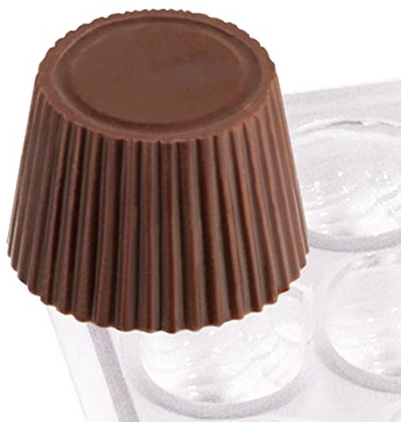 Contacto Pralinenform Kegel für 21 Pralinen Ø23 x 16 mm, große Formplatte 27,5 x 13,5 x 2,5 cm aus Kunststoff, transparent