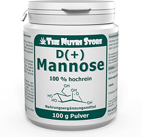 D-Mannose Pulver 100 g - The Nutri Store | 100 % reines D-(+)-Mannose Pulver - ohne Zusätze - fein vermahlen - Made in Germany