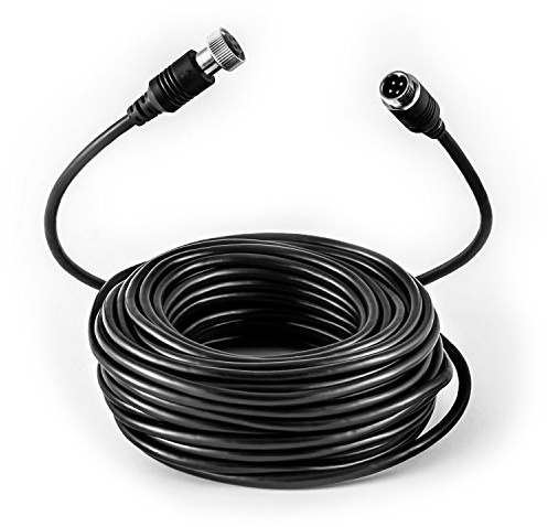 Carmedien 15m Verlängerungskabel für Rückfahrkameras mit 4-Pin-Schraubverschluss (RCA, AV) 15 Meter Anschlusskabel 12V 24V Kamera Verbindungskabel