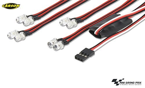 Carson LED Licht-Set 4+4 über Radio, Ersatzteil, Modellbau, Zubehör, Tuningteile, 500906240, Rot, Weiß