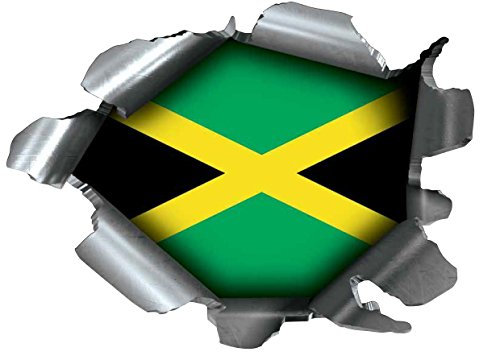 Speed Demons Pride Burst RIP Torn Tear Sticker Graphic SELF Adhesive for Any Surface Including LAPTOPS and Cars - Jamaica Jamaican Flag