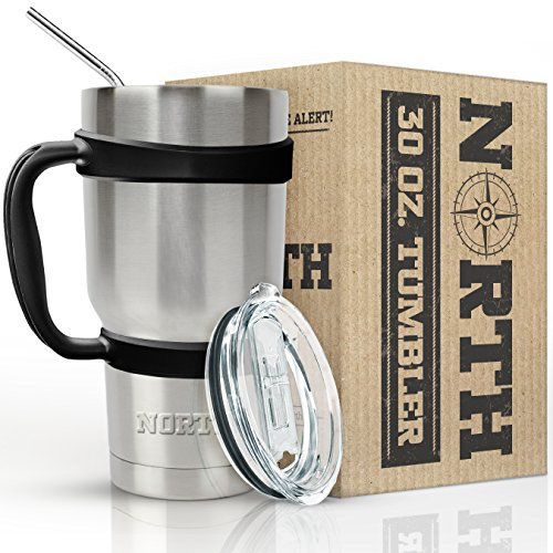 Sensible Needs North Vacuum Insulated 5-Piece Tumbler Set, 30 Oz, Travel Mug For Home, Office, School Â€“ Like Yeti Tumbler For Ice Drink & Hot Beverage Stainless Steel 30 oz Stainless Steel