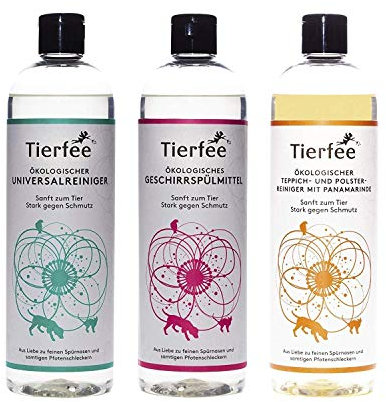 Tierfee-Set Ökologischer Universalreiniger + Geschirrspülmittel + Teppich und Polsterreiniger