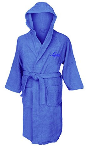 Liabel Accappatoio Uomo/Donna in Spugna con Cappuccio Unisex (Blu, L)