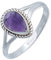 mantraroma Damen Ring Silber mit Stein Amethyst Edelstein lila dezent verspielt
