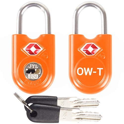 OW-Travel Cadenas clé TSA pour Valise. Cadenas Clef Antivol pour Bagages Casier Rangement Tente Camping. Bagages Cadenas USA. Accessoires de Voyage Avion. Verrou a Cle Valise 2 Orange