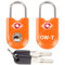 OW-Travel Cadenas clé TSA pour Valise. Cadenas Clef Antivol pour Bagages Casier Rangement Tente Camping. Bagages Cadenas USA. Accessoires de Voyage Avion. Verrou a Cle Valise 2 Orange