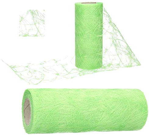 AmaCasa Tischläufer Sizoweb 20cm/25m Tischband Hochzeit Kommunion (Limetten Grün)