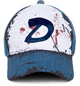 Pandacos Clementines Hut Blood Stain & Dirt Dead Zombies Baseball Cap Halloween Cosplay Zubehör Unisex Schiefer, blau, Einheitsgröße
