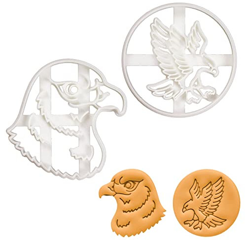 bakerlogy 2er Falke Ausstechformen (Formen: Gesicht und Fliegender), 2 Teil