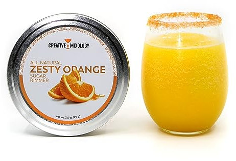 The Spice Lab Zesty Orange Sugar Glass Cocktail Rimmer for Martinis & Margaritas - Great Orange Sugar Margarita Rimmer- Gluten Free Non-GMO No MSG All Natural Brand - Rim Sugar for Cocktails