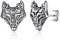 FaithHeart 925 Viking Wolfkopf Ohrstecker mit Keltischer Knot Symbol Punk Wikinger Wolfkopf Ohrstecker Retro Gothic Ohrstecker für Ehemann Freunden Model