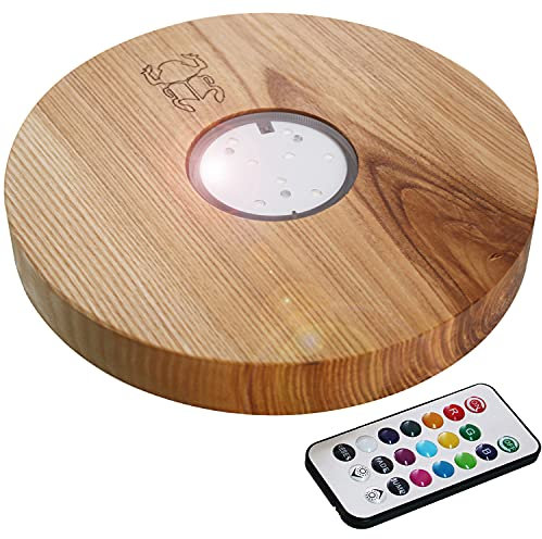 Kaya Shisha LED Untersetzer, mit LED und Fernbedienung, Wasserpfeifen Zubehör (Esche, Ø 22cm)