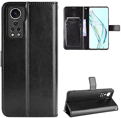 BellaCase ZTE Axon 30 5G Coque [Étui Portefeuille] [Fonction Support] [Slots pour Cartes] [Couverture à Rabat Magnétique] Compatible avec Le Smartphone ZTE Axon 30 5G(Noir)