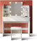 SONNI Toeletta Trucco con Luci, Tavolo da Trucco con Specchio e Sgabello,con Lampadine Luce a 3 Toni Luminosità Regolabile LED 108x40x140cm Bianco