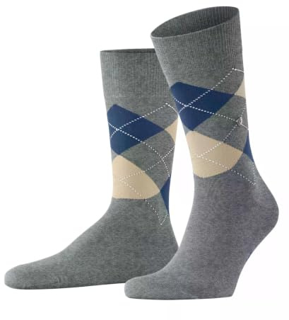 Burlington Herren Socken King M So Baumwolle gemustert 1 Paar, Grau Light Grey Melange 3393, 46-50
